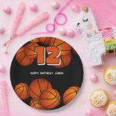 バスケットボール訛りの男の子スポーツパーティー ペーパープレート (パーティー)