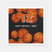 バスケットボール訛りキッズスポーツパーティー スタンダードカクテルナプキン (正面)