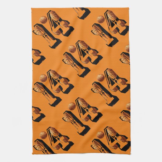 バスケットボール試合番号14 キッチンタオル (縦)