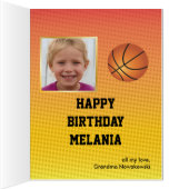 バスケットボール誕生日すごいキッズバジェット特別カード (内側(右))