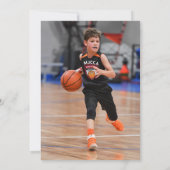 バスケットボール誕生日とカスタム写真 招待状 (裏面)