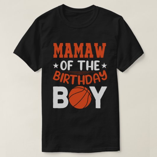 バスケットボール誕生日のMAMAW Tシャツ (デザイン正面)