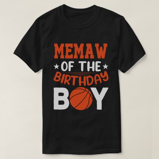 バスケットボール誕生日のMEMAW Tシャツ (デザイン正面)