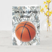 バスケットボール誕生日カード カード (黄色い花)