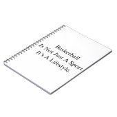 バスケットボール誕生日ギフト付きチーム用引用文 ノートブック (左側)