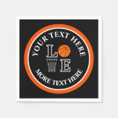 バスケットボール誕生日ギフト、バスケットボールチームプレーヤー スタンダードカクテルナプキン (正面)