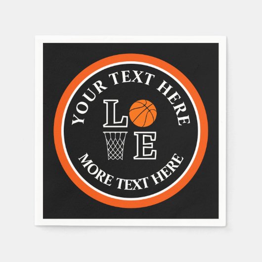 バスケットボール誕生日ギフト、バスケットボールチームプレーヤー スタンダードカクテルナプキン (正面)
