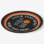 バスケットボール誕生日ギフト、バスケットボールチームプレーヤー ペーパープレート (アングル)