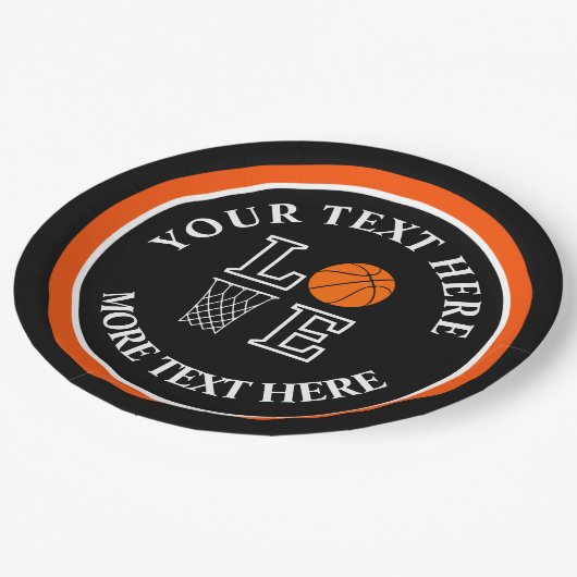 バスケットボール誕生日ギフト、バスケットボールチームプレーヤー ペーパープレート (アングル)