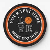 バスケットボール誕生日ギフト、バスケットボールチームプレーヤー ペーパープレート (正面)