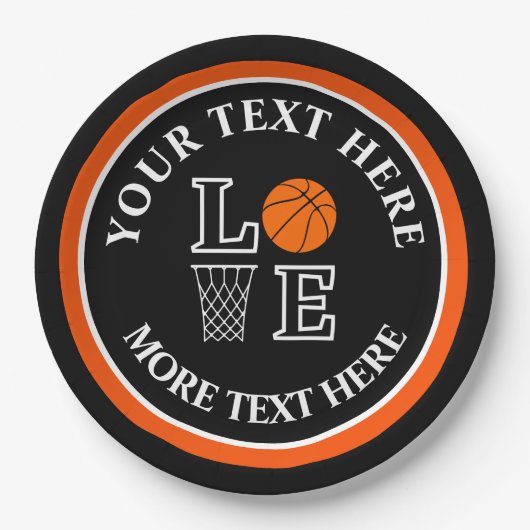バスケットボール誕生日ギフト、バスケットボールチームプレーヤー ペーパープレート (正面)