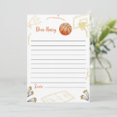 バスケットボール誕生日タイムカプセルノートメッセージカード サンキューカード (スタンド正面)