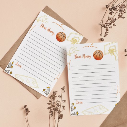 バスケットボール誕生日タイムカプセルノートメッセージカード サンキューカード