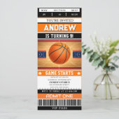 バスケットボール誕生日チケットパーティー なんでも年齢 招待状 (スタンド正面)