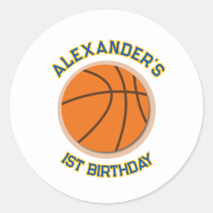 バスケットボール誕生日バッシュステッカー ラウンドシール