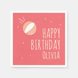 バスケットボール誕生日パーソナライズされたパーティー スタンダードカクテルナプキン