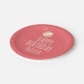 バスケットボール誕生日パーソナライズされたパーティー ペーパープレート (アングル)