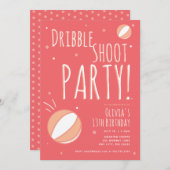 バスケットボール誕生日パーソナライズされたパーティー 招待状 (正面/裏面)