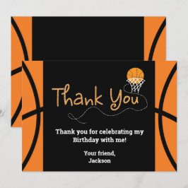 バスケットボール誕生日パーティーのタイポグラフィー感謝 招待状