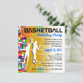 バスケットボール誕生日パーティーの招待2 招待状 (スタンド正面)