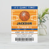 バスケットボール誕生日パーティー招待状 招待状 (スタンド正面)