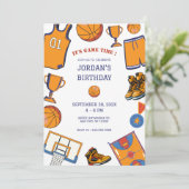 バスケットボール誕生日パーティー招待状 招待状 (スタンド正面)