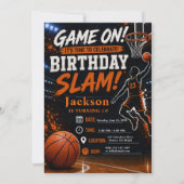 バスケットボール誕生日パーティー 招待状 (正面)