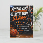 バスケットボール誕生日パーティー 招待状 (スタンド正面)