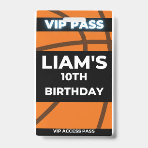 バスケットボール誕生日パーティーVIPパス バッジ