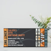 バスケットボール誕生日パーティーVIPボールゲームチケット 招待状 (スタンド正面)