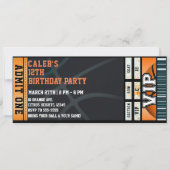 バスケットボール誕生日パーティーVIPボールゲームチケット 招待状 (正面)