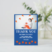 バスケットボール誕生日写真ありがとう ポストカード (スタンド正面)