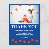 バスケットボール誕生日写真ありがとう ポストカード (正面)