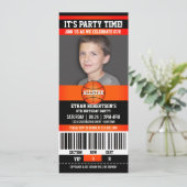 バスケットボール誕生日写真テンプレート 招待状 (スタンド正面)