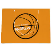 バスケットボール誕生日抱き枕 ラージペーパーバッグ (正面)