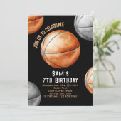 バスケットボール誕生日招待状バスケットボールパーティー 招待状 (スタンド正面)