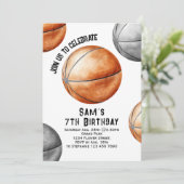 バスケットボール誕生日招待状バスケットボールパーティー 招待状 (スタンド正面)