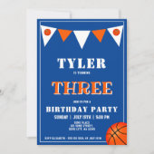 バスケットボール誕生日招待状ボーイ3rd誕生日 招待状 (正面)