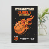 バスケットボール誕生日招待状編集可能バスケットボール 招待状 (スタンド正面)