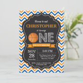 バスケットボール誕生日招待状1歳の誕生日パーティー 招待状 (スタンド正面)