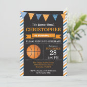 バスケットボール誕生日招待状1st誕生日パーティー 招待状 (スタンド正面)