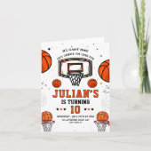 バスケットボール誕生日招待状，スポーツをテーマにした子供 招待状 (正面)