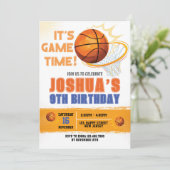 バスケットボール誕生日招待状。スポーツ招待状 招待状 (スタンド正面)