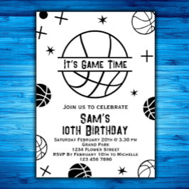 バスケットボール誕生日招待状、バスケットボールパーティー 招待状