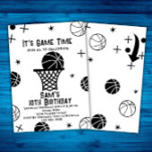 バスケットボール誕生日招待状、バスケットボールパーティー 招待状