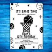 バスケットボール誕生日招待状、バスケットボールパーティー 招待状