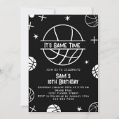 バスケットボール誕生日招待状、バスケットボールパーティー 招待状 (正面)