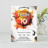 バスケットボール誕生日招待状 招待状 (スタンド正面)