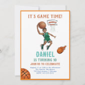 バスケットボール誕生日招待状 招待状 (正面)