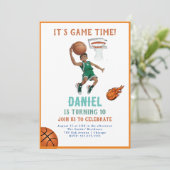 バスケットボール誕生日招待状 招待状 (スタンド正面)